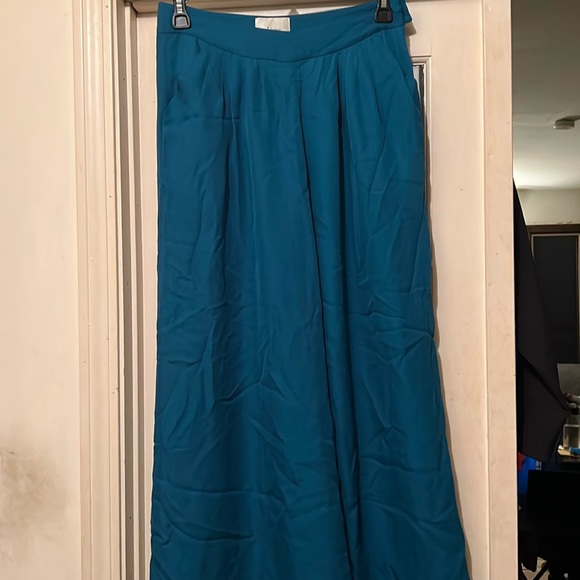 Anthropologie Elevenses Blue Wide Leg Trousers - Picture 2 of 6
